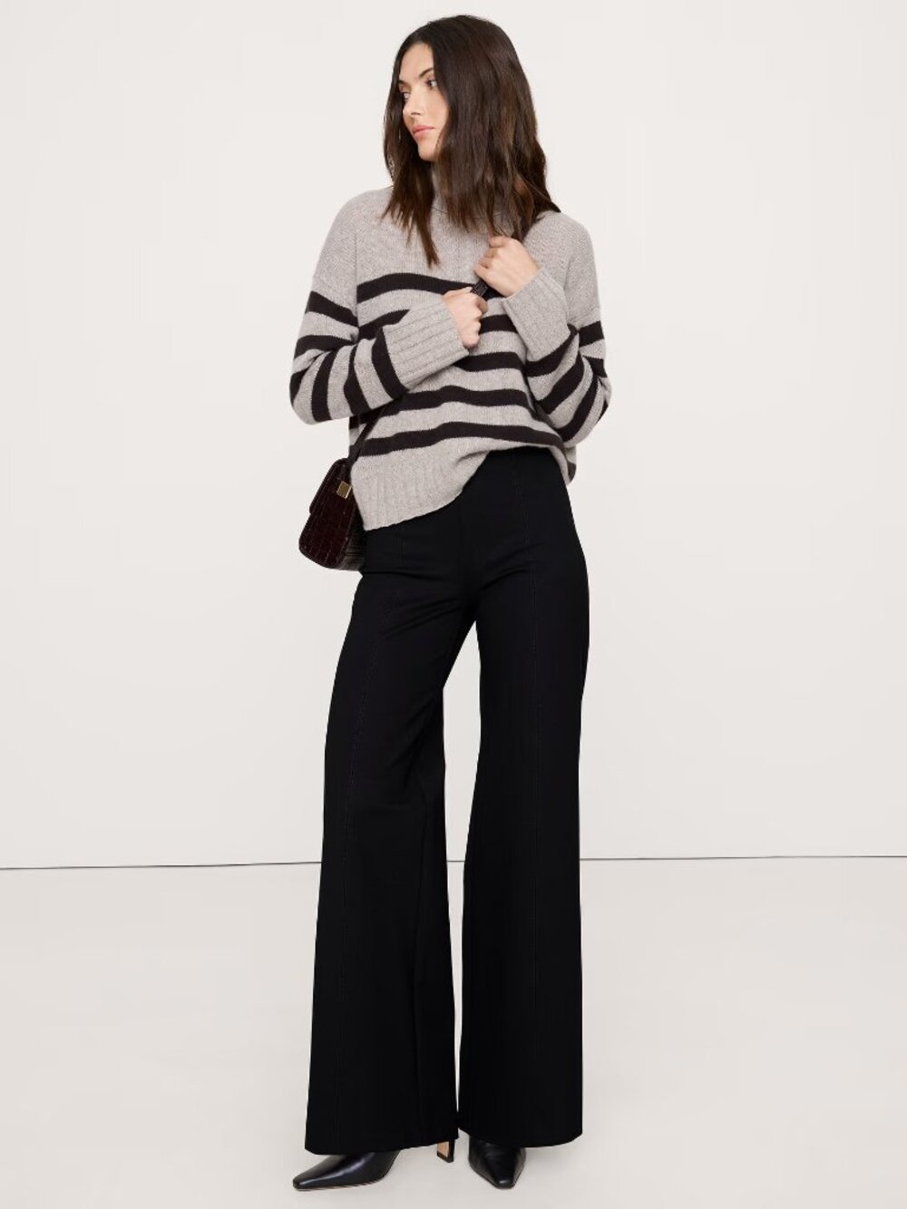 NWT Banana Republic High-Rise Wide-Leg Everywhere Ponte Pull-On Pant